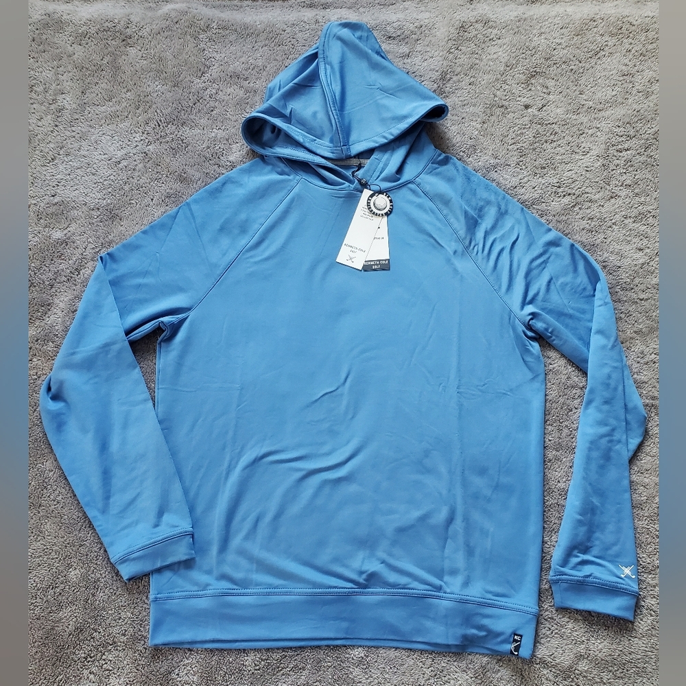*NWT* Kenneth Cole Men's Golf Hoodie Shape Retention Stretch Light Blue, Small - Picture 2 of 12